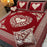 Luxurious Velvet Jacquard Double Bedsheet Set - 4 Pcs with Printed Design in Red