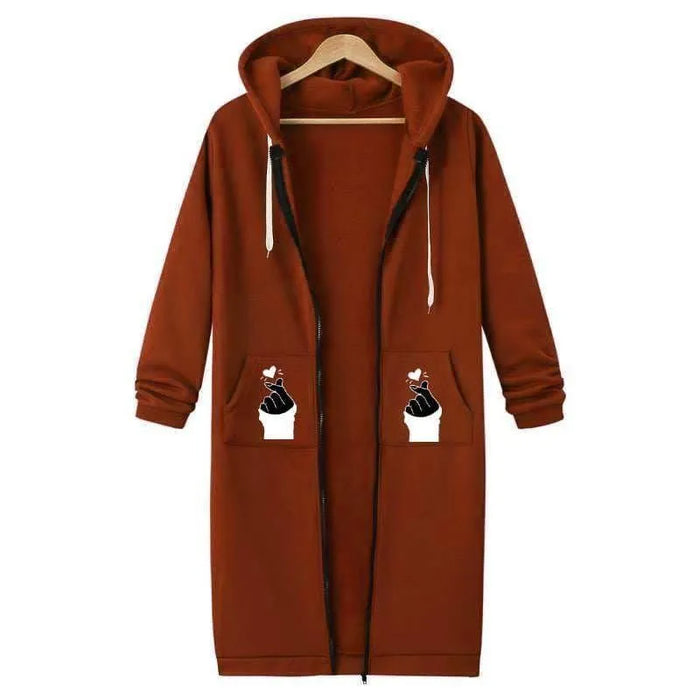 Women's Extra-Long Zipper Hoodie